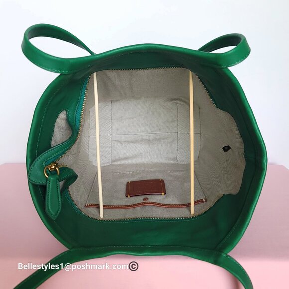 COACH Bea Colorblocked Smooth Leather Large Tote -Green Granite multi color ⭐ - Picture 13 of 16